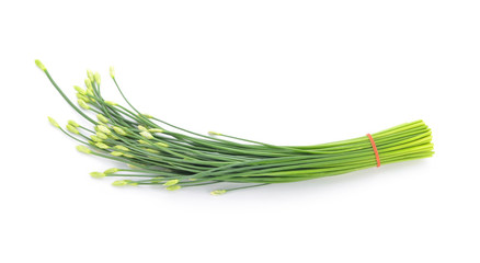 Green spring onion isolated on white background