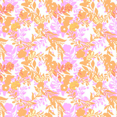 Abstract nature flower small seamless pattern set.Ethnic ornament, floral print, textile fabric, botanical .