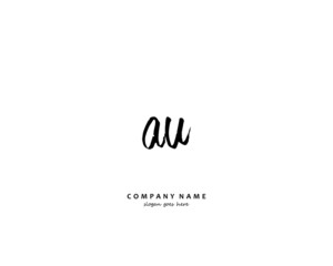 AU Initial handwriting logo vector	