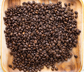 Fresh coffee beans That has been roasted well