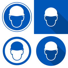 Wear helmet Symbol Sign Isolate on White Background,Vector Illustration