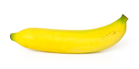 single banana isolated on white background