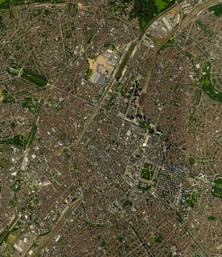 High resolution Satellite image of Brussels, Belgium (Isolated imagery of Belgium. Elements of this image furnished by NASA)