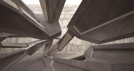 Obraz premium Abstract brown and beige concrete interior. 3D illustration and rendering.