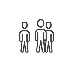 Group of people line icon. Team linear style sign for mobile concept and web design. People crowd outline vector icon. Symbol, logo illustration. Vector graphics