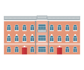 Naklejka premium Building. Old town. Vector illustration in flat style