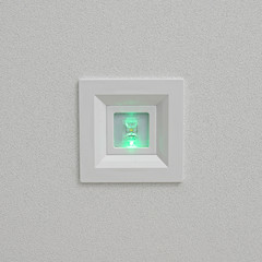 Emergency square lighting on the ceiling.