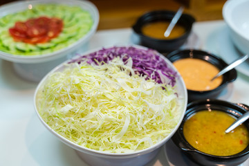 Fresh cabbage salad in buffet