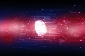 Fingerprint Scanning Technology Concept 2d Illustration