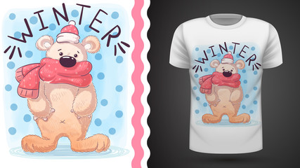 Snow bear - idea for print t-shirt