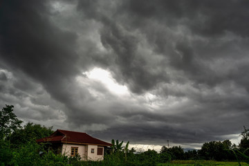 Dark storm clouds before rain..