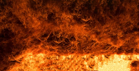 Fototapeten Feuer & Flamme Abstract Fire flames, Blaze fire flame texture for banner background, Conceptual image of burning fire, Perfect fire particles on black background-Image  © Digital Art Studio