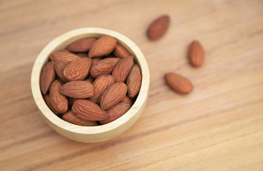 baked almonds on bowl for healthy eating 