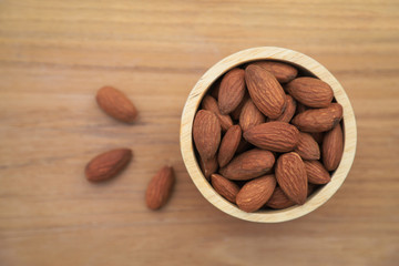 baked almonds on bowl for healthy eating 