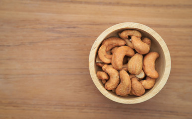 Baked cashew nut for healthy eating in free time 