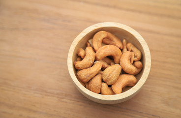 Baked cashew nut for healthy eating in free time 