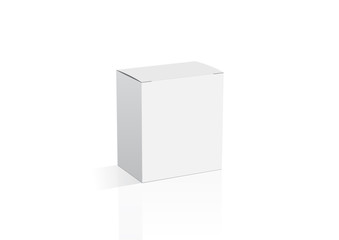 3D illustration of White box. Box on the white background. 3D illustration for packaging design.