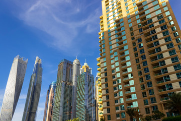 Fototapeta na wymiar Elements of modern urban architecture in Dubai.