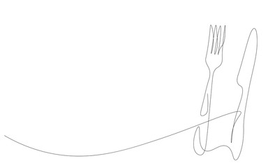 Fork and knife isolated, vector illustration - obrazy, fototapety, plakaty