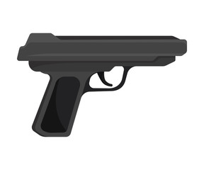 Black pistol. Vector illustration on a white background.