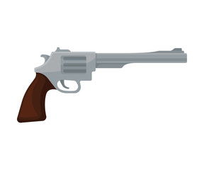 Gray revolver. Vector illustration on a white background.