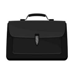 Black briefcase. Vector illustration on a white background.