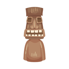 Brown totem. Vector illustration on a white background.