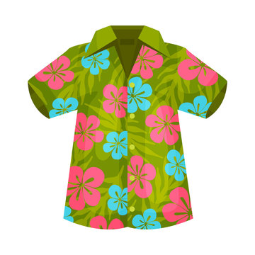 Fototapeta Shirt in the Hawaiian style. Vector illustration on a white background.