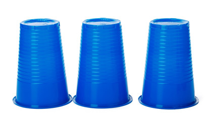 Plastic Cups on White Background