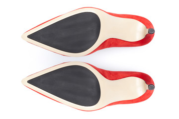 Bottom of shoes, isolated on white background.