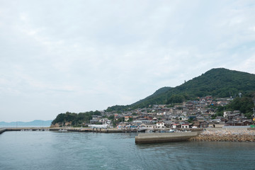 男木島から出航する船からの眺め