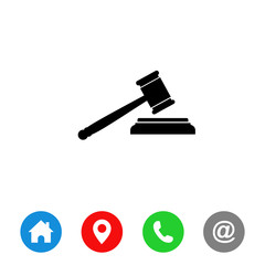Gavel Logo, gavel icon vector. symbol for web site Computer and mobile vector.