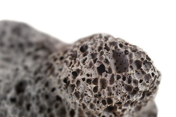 Macro shot of a volcanic pumice stone