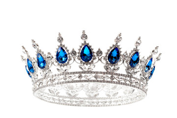 Beauty pageant winner, bride accessory in wedding and royal crown for a queen concept with a silver...