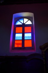 color interior glass window from a Greek Orthodox monastery in Zakynthos island