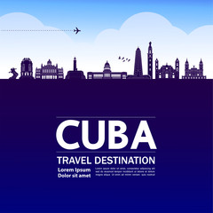 Fototapeta na wymiar Cuba travel destination grand vector illustration.