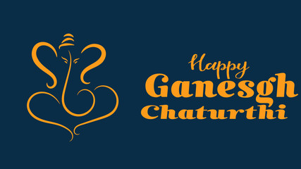 Indian Religious Festival Ganesh Chaturthi Template Design