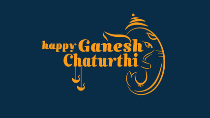 Indian Religious Festival Ganesh Chaturthi Template Design