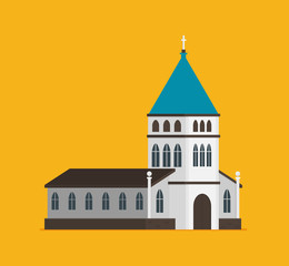 Christian church flat vector