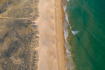 Vue aérienne sur la plage de Salgados