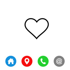 Heart icons vector, symbol of love vector