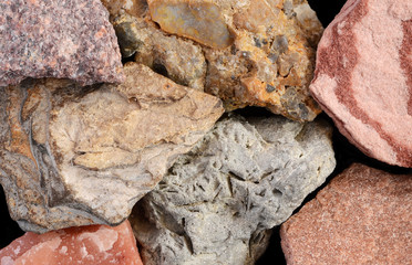Closeup of sedimentary rocks