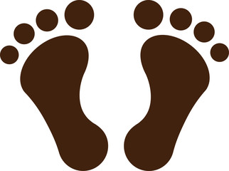 両足跡イラスト