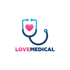 Love Medical Logo Template Design Vector, Emblem, Design Concept, Creative Symbol, Icon
