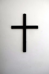cross on a wall from a Greek Orthodox monastery in Zakynthos island