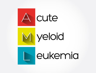 AML - Acute Myeloid Leukemia acronym, medical concept background