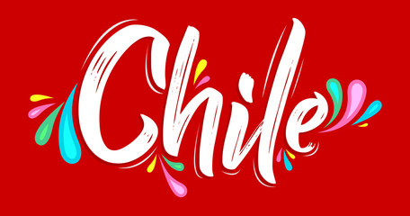 Chile Patriotic Banner design Chilean flag colors vector illustration