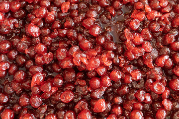 Red Glace cherries candied texture background