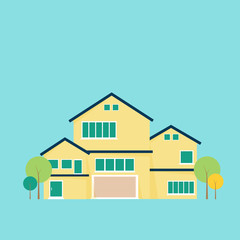 Fototapeta premium Houses exterior property vector illustration front view