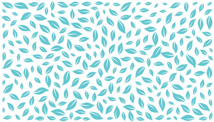 Mint leaves. Blue vector background with foliage texture.
